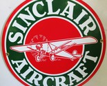 Sinclair Aircraft 12&quot; New Round Porcelain Metal Sign - $59.35