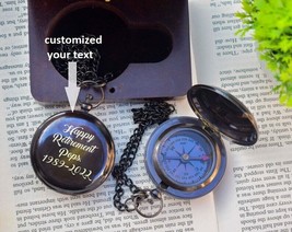 Personalized Engraved Pocket Brass Compass. - 2&quot;Push Button AntiqueBrass... - £18.31 GBP+