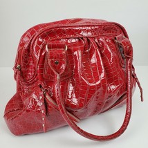 Vintage Style Faux Leather RED Large Hand Bag Purse 16x11x6&quot; - £24.02 GBP