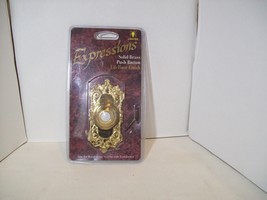 Heath Zenith Solid Brass Lighted Doorbell Pushbutton ornate fancy gold c... - $553.42 MXN
