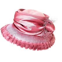 Aussie Austine Pink Fur Ladies Hat Original Wide Brimmed in Box Church Wedding - £56.17 GBP
