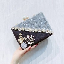 Fashion Vintage Women  Evening Box Bag Dinner Party Lady Wedding Flower Clutch P - £76.97 GBP