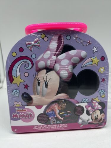 Disney Minnie Mouse On The Go Sidewalk Chalk &amp; Stencil Kit Tin Case No H... - $5.81