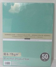 Recollections Cardstock Paper 8 1/2&quot; x 11&quot; 50 Sheets single color SUMMER... - £12.11 GBP