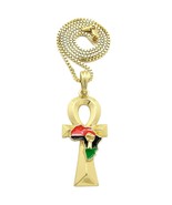 Ankh Cross &amp; Fist Power Pendant 24&quot; Box,Rope,Cuban Chain Fashion Necklac... - $16.10