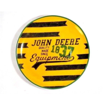 John Deere Equipment 1837 Salad Plate 8-Inch Yellow Black Stoneware Ag Farming - £11.00 GBP