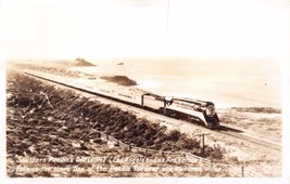 Southern Pacific&#39;s Daylight Train Following Shore Line~Real Photo Postcard 1940s - £9.39 GBP