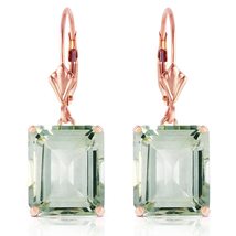 Galaxy Gold GG 14k Rose Gold Leverback Earrings with Green Amethysts - £457.16 GBP+