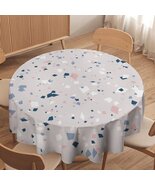 Gray Terrazo Pattern Round Tablecloth 36" 50" 60" 70" - $24.00+