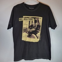 Rosa Parks Mens Shirt Medium Black Graphic Print Short Sleeve Casual Summer - $14.98