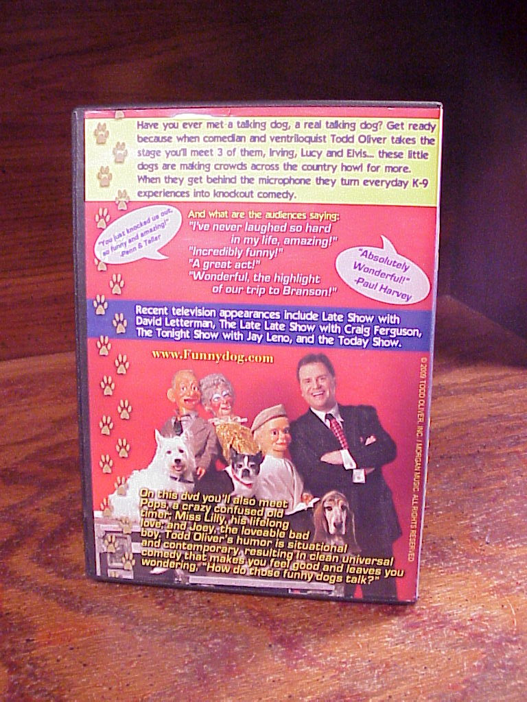 Todd Oliver And Friends DVD, Used, Ventriloquist with Talking Dogs