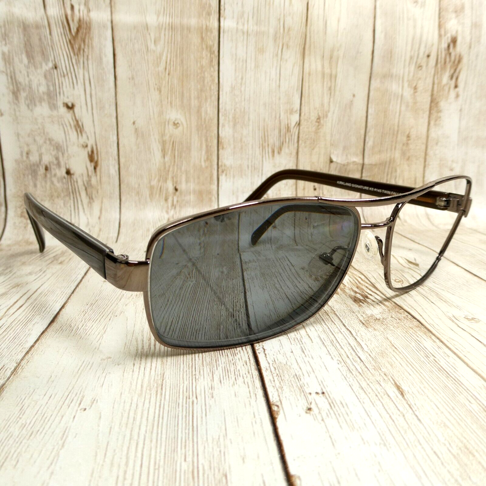 Kirkland Signature Gunmetal Eyeglasses FRAME ONLY - Twin Falls KS#145 59... - $22.25