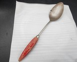 Vintage A&amp;J Steel Serving Spoon, 12” With Red Wood Handle USA - Farmhous... - $14.82