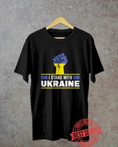 I Stand With Ukraine Logo Men&#39;s T Shirt Black - $18.99