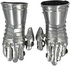 Medieval Knight Armor Gloves Roman Gothic Steel Gauntlets Rustic Vintage Home De - £60.86 GBP