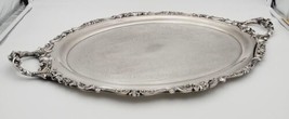 Wallace Baroque Silver Plate Footed Butler Tray 294 Buffet Serving Platt... - $186.99