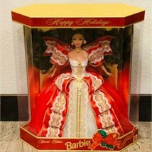 1997 Happy Holidays Barbie Special Edition Brunette Red Dress - £19.56 GBP