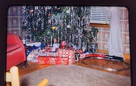 VTG 1952 Kodak Kodachrome Slide Christmas Tree Presents Toy Train Gifts MCM - $9.99