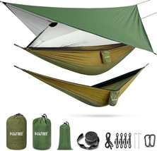 G4Free Camping Hammock With Net And Rain Fly- Portable Hammock Tent With... - $64.99