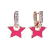 rose gold color Neon candy colorful enamel heart star charm 2021 Christmas gift  - £10.56 GBP