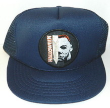 Halloween Michael Myers Face and Knife Name Patch on a Black Baseball Cap Hat - £11.62 GBP