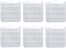 Battery Storage Case for AA/AAA, Battery Holder Box (6Pack Clear) - £8.30 GBP