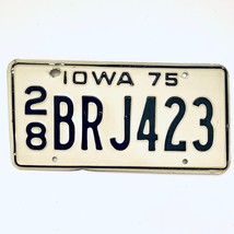 1975 United States Iowa Delaware County Passenger License Plate 28 BRJ423 - $16.82