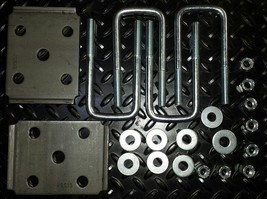 Trailer 2&quot; sq. Zinc U-bolts reg steal plates suspension  single axle lea... - $46.71