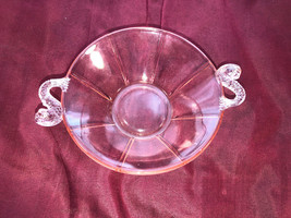 Vintage Pink Fish Handled 5.5 Inch Bowl Mint Depression Glass - £15.74 GBP