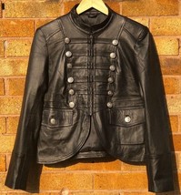 Cropped Style Military Real Leather Jacket Women Black Winter Leather Coat - £127.88 GBP