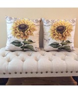Two Sunflower Pillows for furniture, Home Decorations for sofas chairs ,... - $59.95