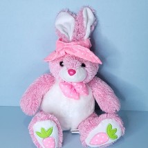 Easter Bunny Rabbit Plush White Pink Polka Dot Hat Bow Tie Stuffed Anima... - $22.76
