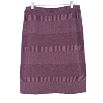 Joan Rivers Womens Textured Knit Skirt Size Large Lined Stretch Waist Plum Slim - £15.44 GBP