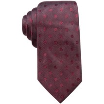 RYAN SEACREST DISTINCTION Maroon Red Evans Polka Dot Silk Slim Tie - $19.99