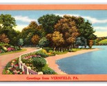 Generic Scenic Greetings Vernfield PA Dealer Sample UNP LInen Postcard M20 - $5.89