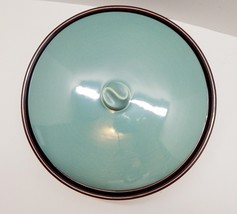 Red Wing Pottery USA Village Green Teal Brown Pottery Serving Pot Casserole Lid - £102.00 GBP