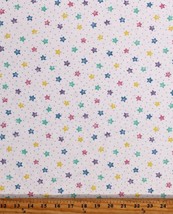 Flannel Pastel Stars Allover on White Kids Cotton Flannel Fabric BTY D279.47 - £7.78 GBP