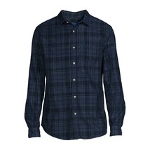George Men&#39;s Corduroy Shirt with Long Sleeves, Dark Navy Plaid Size S(34... - £14.85 GBP
