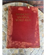 Vtg Hammond&#39;s Universal World Atlas 1944 Index Cities Towns USA Fair Con... - £13.46 GBP