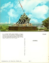 Virginia(VA) Arlington US Marine Corps War Memorial Felix DeWeldon VTG Postcard - £7.36 GBP