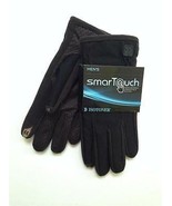 NEW Isotoner Men&#39;s Gloves Large SmarTouch Black Stretch Touchscreen Comp... - $38.79