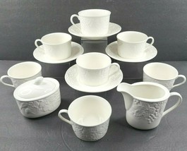 Mikasa English Countryside White (7) Cups (4) Saucers (1) Creamer (1) Sugar Set - £63.35 GBP