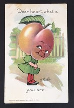 What A Peach Shy Bashful Blushing Cute Anthropomorphic Fruit TUCKS E. Curtis - £23.09 GBP