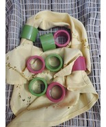 8 Vintage Vera Melamine Napkin Rings.  Burgundy And Green Made In Japan - $536.51 MXN