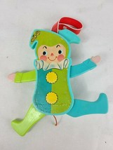 Vintage 1969 Fisher Price Jolly Jumping Jack 145 Toy Pull String Squeak - £18.85 GBP