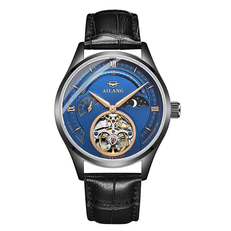 Quality Tourbillon Men's Watch Men Sun And Moon Phase Automatic Diesel Watches M