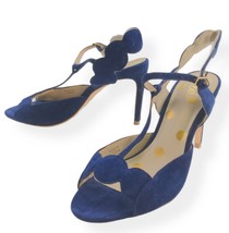 Boden Cecile Blue Heels Size 37 Blue Suede Leather - £71.05 GBP