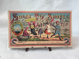 Antique Victorian Trade Card 1800&#39;s Solar Tip Shoes John Mundell &amp; Co Ph... - $29.65