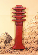 Ebros Egyptian God Ptah Osiris Symbol Of Stability Balance Red Djed Wall Plaque - £21.57 GBP