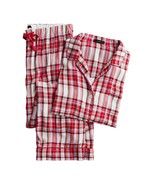 J. Crew Red Flannel Long-Sleeve Pajama Set in Vintage Plaid Size Medium - £25.87 GBP